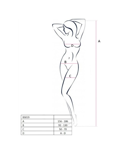 PASSION WOMAN BS019 BODYSTOCKING BLANCO TALLA UNICA