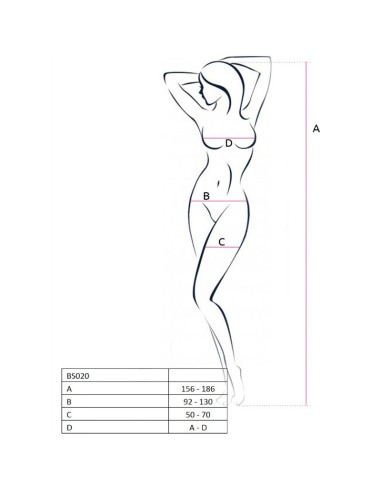 PASSION WOMAN BS020 BODYSTOCKING NEGRO TALLA UNICA