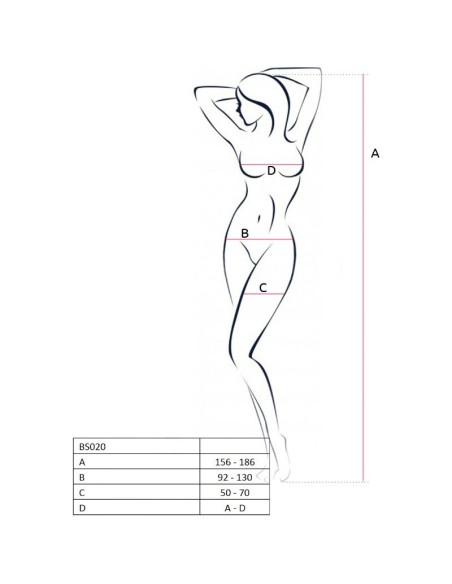 PASSION WOMAN BS020 BODYSTOCKING NEGRO TALLA UNICA