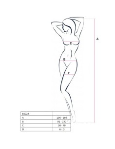 PASSION WOMAN BS024 BODYSTOCKING BLANCO TALLA UNICA 2