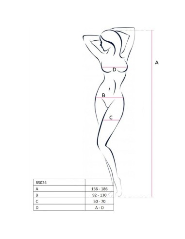PASSION WOMAN BS024 BODYSTOCKING BLANCO TALLA...