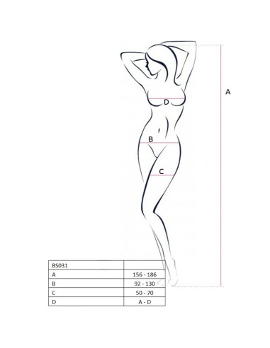 PASSION WOMAN BS031 BODYSTOCKING ROJO TALLA UNICA