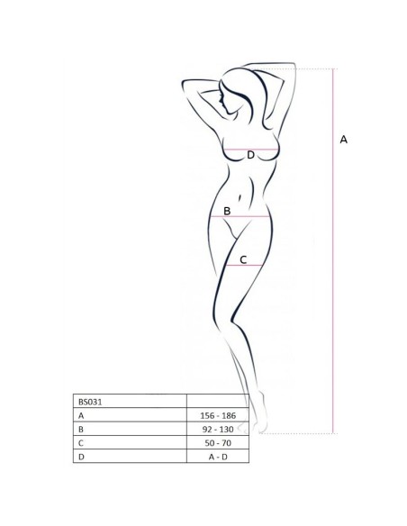 PASSION WOMAN BS031 BODYSTOCKING ROJO TALLA UNICA