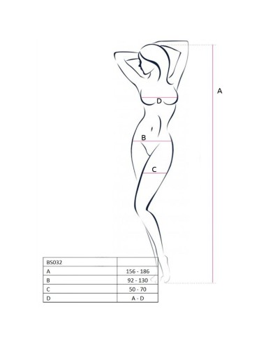 PASSION WOMAN BS032 BODYSTOCKING ROJO TALLA UNICA