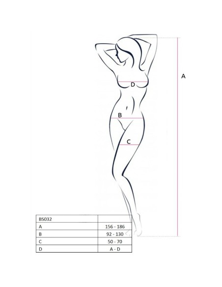 PASSION WOMAN BS032 BODYSTOCKING ROJO TALLA UNICA