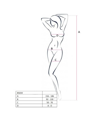 PASSION WOMAN BS034 BODYSTOCKING ROJO TALLA UNICA