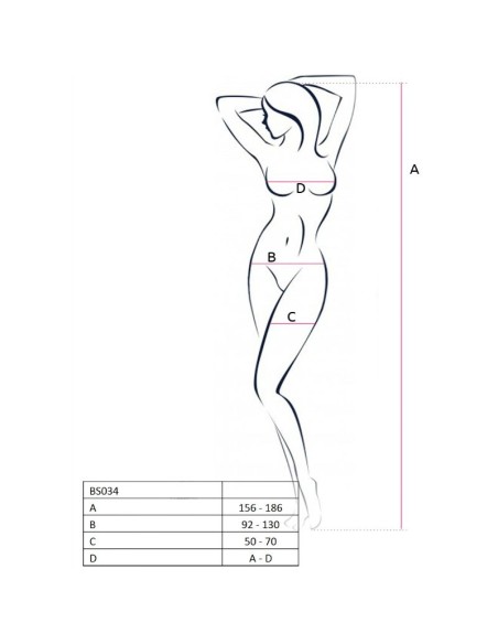 PASSION WOMAN BS034 BODYSTOCKING ROJO TALLA UNICA