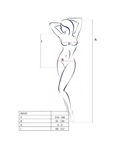 PASSION WOMAN BS035 BODYSTOCKING NEGRO TALLA UNICA