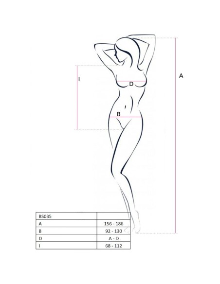 PASSION WOMAN BS035 BODYSTOCKING NEGRO TALLA UNICA
