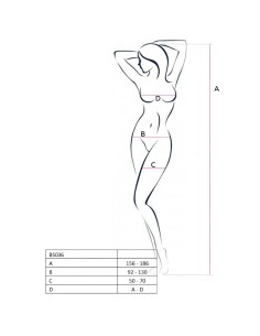 PASSION WOMAN BS036 BODYSTOCKING BLANCO TALLA UNICA 2