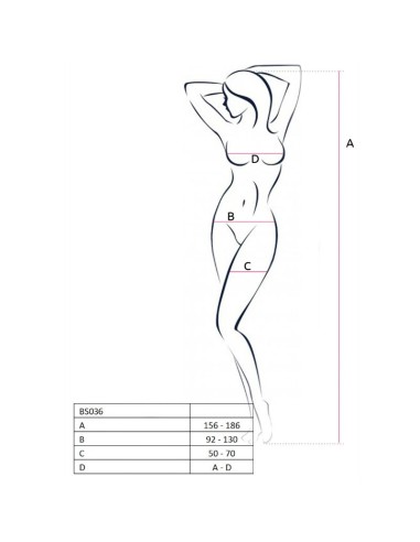 PASSION WOMAN BS036 BODYSTOCKING ROJO TALLA UNICA