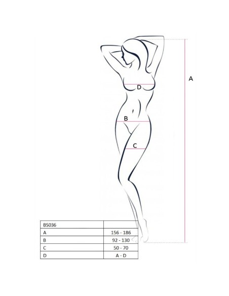 PASSION WOMAN BS036 BODYSTOCKING ROJO TALLA UNICA