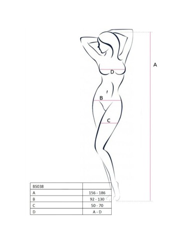 PASSION WOMAN BS038 BODYSTOCKING BLANCO TALLA...