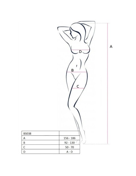 PASSION WOMAN BS038 BODYSTOCKING ROJO TALLA UNICA