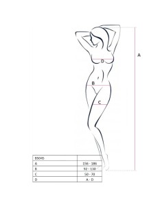 PASSION WOMAN BS045 BODYSTOCKING BLANCO TALLA UNICA 2