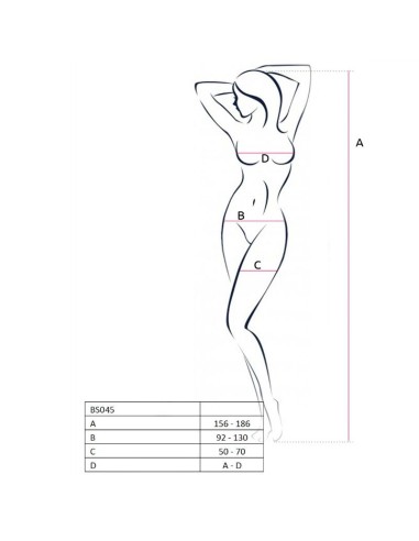PASSION WOMAN BS045 BODYSTOCKING BLANCO TALLA...