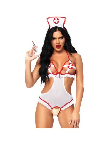 LEG AVENUE TEDDY CON ABERTURA ENFERMERA TALLA...