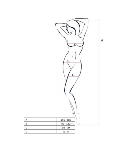 PASSION WOMAN BS055 BODYSTOCKING BLANCO TALLA...