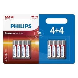 PHILIPS POWER ALKALINE PILA AAA LR03 BLISTER*4+4