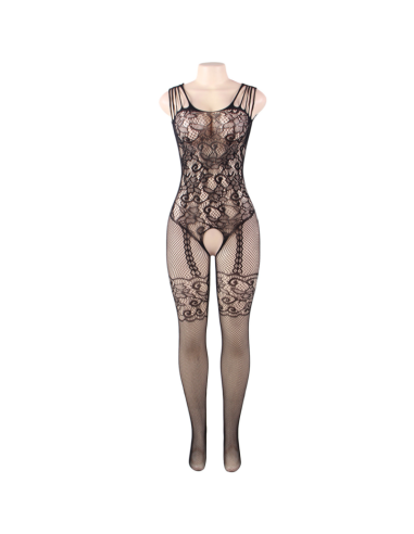 QUEEN LINGERIE BODYSTOCKING CON ABERTURA FLORES...