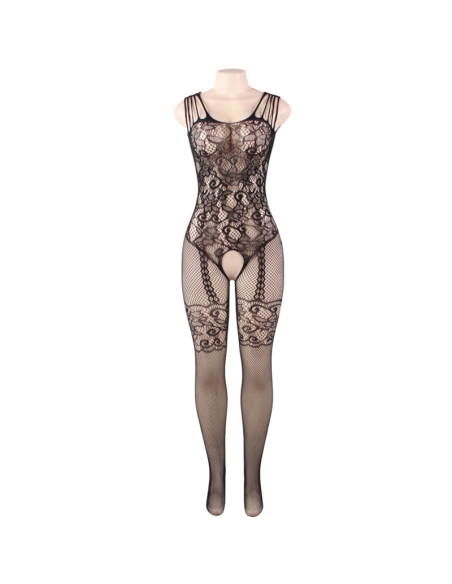 QUEEN LINGERIE BODYSTOCKING CON ABERTURA FLORES S-L