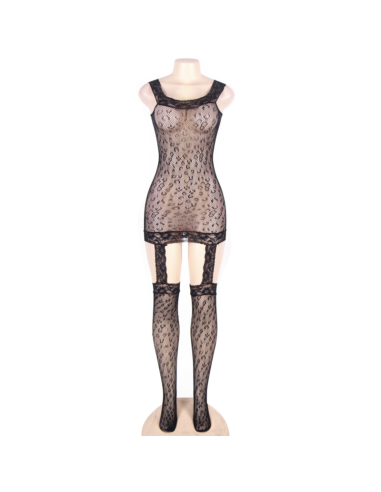QUEEN LINGERIE BODYSTOCKING ESTILO LEOPARDO S-L
