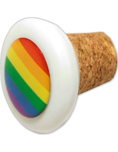 PRIDE - TAPON CERAMICA CORCHO REDONDO CON BANDERA LGBT