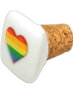 PRIDE - TAPON CERAMICA CORCHO CUADRADO CON BANDERA LGBT