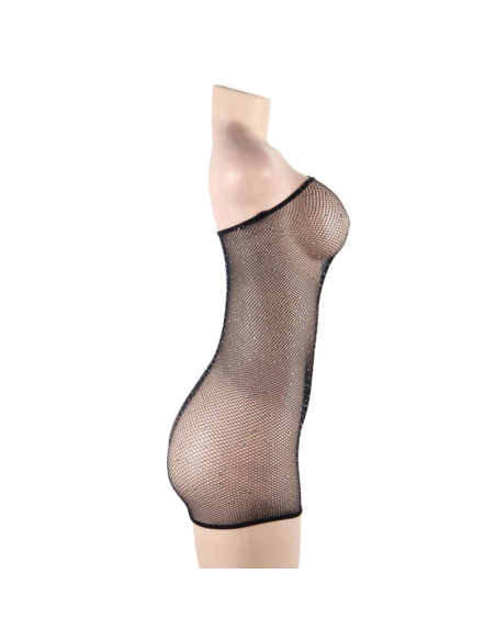 QUEEN LINGERIE VESTIDO CUERPO DE RED CON BRILLANTES S-L