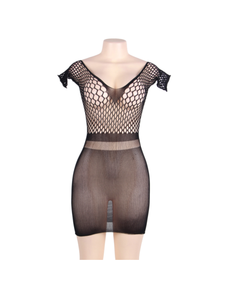 QUEEN LINGERIE VESTIDO CUERPO DE RED MANGA CORTA S-L