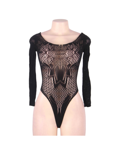 QUEEN LINGERIE LONG SLEEVE TEDDY S-L
