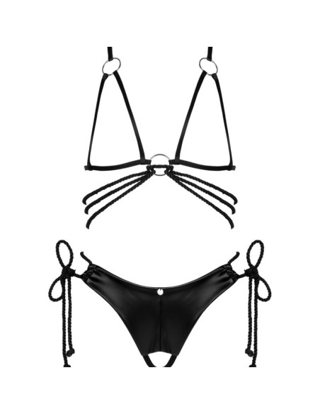 OBSESSIVE - CORDELLIS SET SUJETADOR Y TANGA SIN COPAS TALLA UNICA