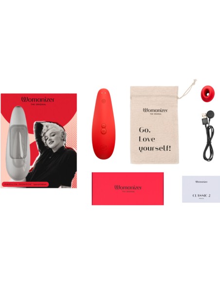 WOMANIZER - MARILYN MONROE CLASSIC 2 ESTIMULADOR DE CLÍTORIS ROJO INTENSO