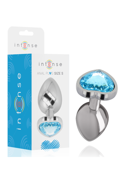 INTENSE - PLUG ANAL METAL ALUMINIO CORAZÓN AZUL TALLA S