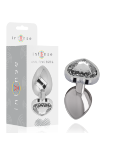 INTENSE - PLUG ANAL METAL ALUMINIO CORAZÓN BLANCO TALLA L