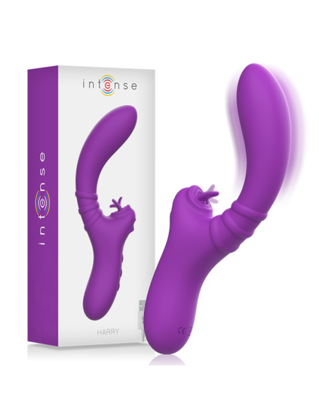 INTENSE - HARRY VIBRADOR FLEXIBLE CON LENGUA MORADO