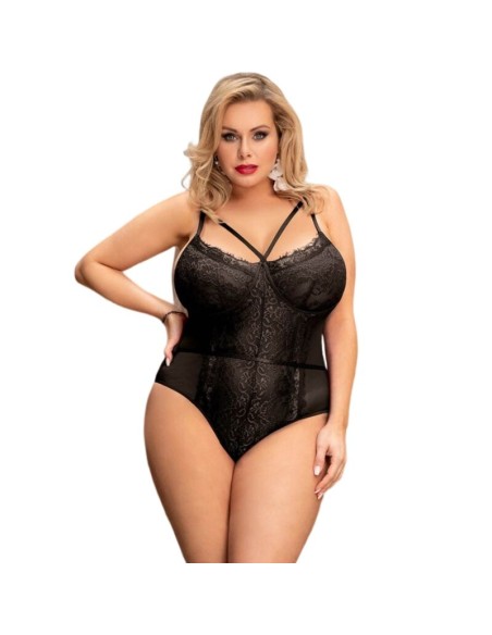 QUEEN LINGERIE TEDDY ENCAJE NEGRO S/M