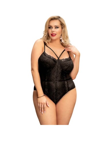 QUEEN LINGERIE TEDDY ENCAJE NEGRO S/M