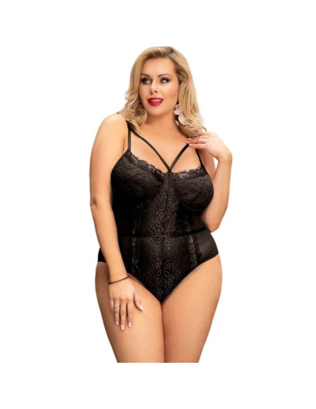 QUEEN LINGERIE TEDDY ENCAJE NEGRO S/M