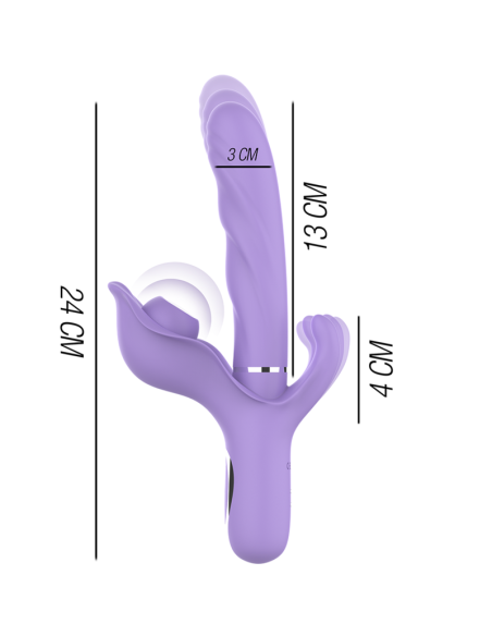 INTENSE - BILLIE VIBRADOR MULTIFUNCIÓN RECARGABLE SUCCIONADOR CON PULSADOR MORADO