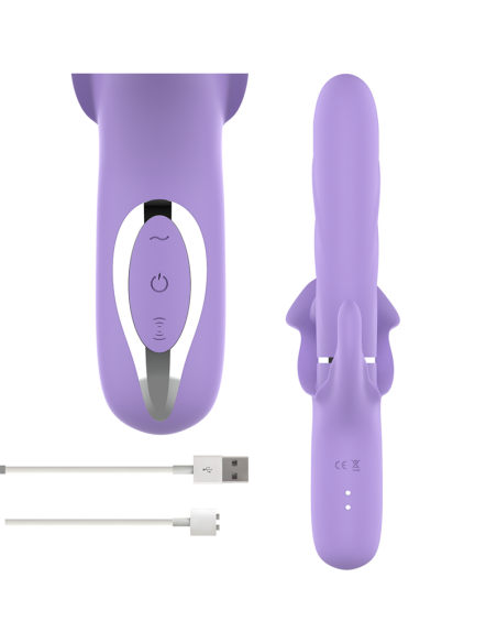 INTENSE - BILLIE VIBRADOR MULTIFUNCIÓN RECARGABLE SUCCIONADOR CON PULSADOR MORADO