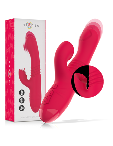 INTENSE - DUA VIBRADOR MULTIFUNCIÓN RECARGABLE UP  DOWN CON LENGUA ROJO