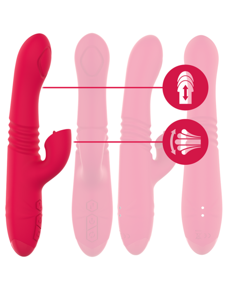 INTENSE - DUA VIBRADOR MULTIFUNCIÓN RECARGABLE UP  DOWN CON LENGUA ROJO