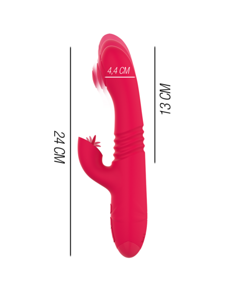 INTENSE - DUA VIBRADOR MULTIFUNCIÓN RECARGABLE UP  DOWN CON LENGUA ROJO