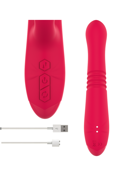 INTENSE - DUA VIBRADOR MULTIFUNCIÓN RECARGABLE UP  DOWN CON LENGUA ROJO
