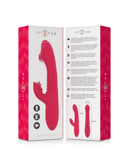 INTENSE - DUA VIBRADOR MULTIFUNCIÓN RECARGABLE UP  DOWN CON LENGUA ROJO