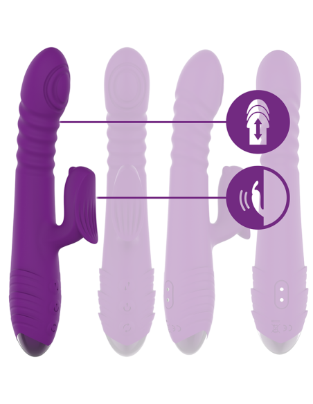 INTENSE - IGGY VIBRADOR MULTIFUNCIÓN RECARGABLE UP  DOWN CON ESTIMULADOR DE CLITORIS MORADO