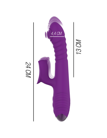 INTENSE - IGGY VIBRADOR MULTIFUNCIÓN RECARGABLE UP  DOWN CON ESTIMULADOR DE CLITORIS MORADO