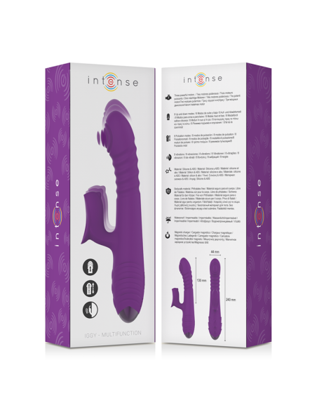 INTENSE - IGGY VIBRADOR MULTIFUNCIÓN RECARGABLE UP  DOWN CON ESTIMULADOR DE CLITORIS MORADO