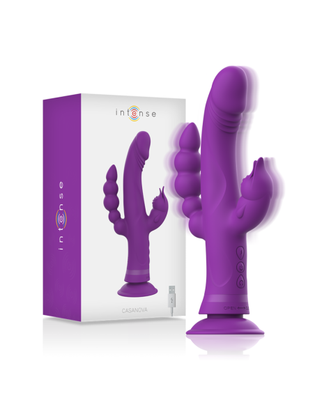 INTENSE - CASANOVA VIBRADOR RABBIT SILICONA TRIPLE MOTOR MORADO